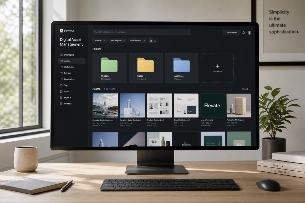Digital Asset Management system displayed on computer screen.